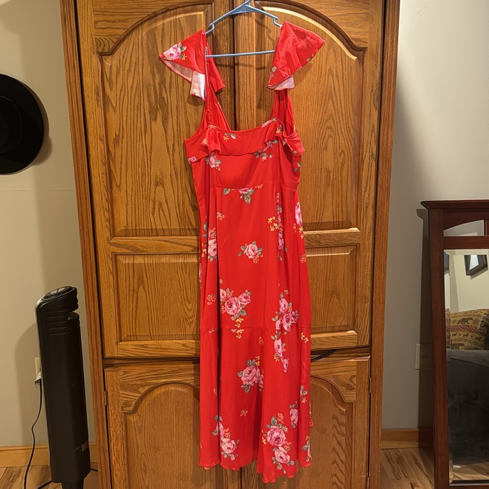 Altar'd State Red Floral High-Low Ruffle Dress - Picture 4 of 6
